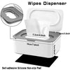 NOVWANG Wipes Dispenser Baby Wipe Holder with Lids, Keeps Wipes Fresh, Refillable Wipes Container with Sealing Design, Bathroom Tissues Wipes Case Box, Grey