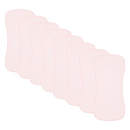 lazyrhino 8 Pack Baby Burp Cloths, Unisex for Boys and Girls, Super Absorbent and Soft Towel,Solid Color (Pink)
