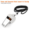 Golvery Metal Referee Coach Whistle - Stainless Steel - Crisp Sound Whistle with Lanyard for School Sports, Soccer, Football, Basketball and Lifeguard Protection etc (Silver-1pcs)