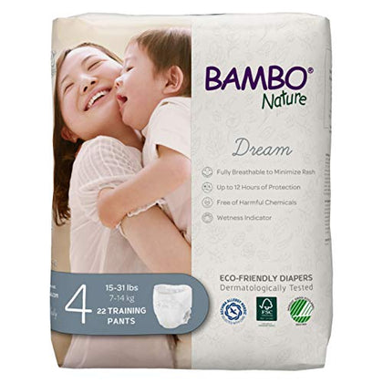 Bambo Nature Premium Training Pants (SIZES 4 TO 6 AVAILABLE), Size 4, 22 Count, White