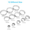 12 Pcs Donut Hole Cookie Biscuit Cutter Set for Baking, Graduated Doughnut Round Cookie Cutters, Metal Scone Circle Cookie Cutters for Frying, Biscuits Ring Molds for Cooking Cake(1-4.4 Inch) HAHAYOO