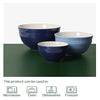 DOWAN Mixing bowls, 4.25/2/0.5 Qt Ceramic Mixing Bowls for Kitchen, Large Salad Serving Bowls, Nesting Mixing Bowls Set, Microwave Safe, Blue