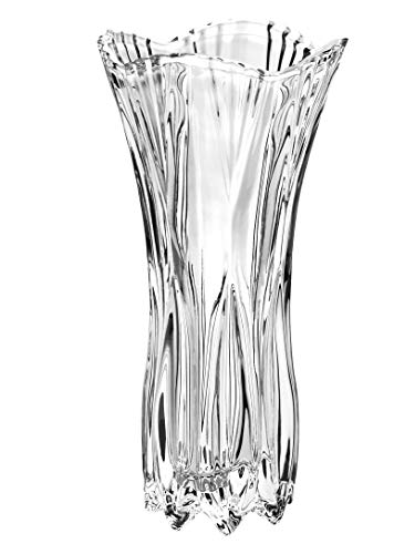 Slymeay Flower Vases Phoenix Tail Shape Thickened Crystal Glass for Home Decor, Wedding or Gift - 7.7