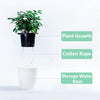 Mkono 3 Pack Self Watering Planter African Violet Pots Plastic White Flower Plant Pot with Wick Rope for All House Plants, Flowers, Herbs, Small