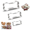 Stainless Steel Metal Dog Bone Shape Cookie Cutter Set, Puppy Crafts Biscuit Mold for Dog Cat Pup Homemade Treats