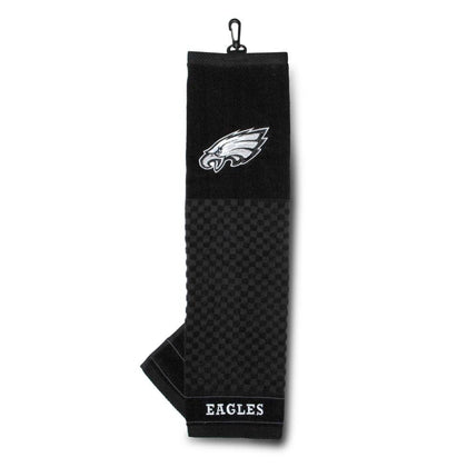 Team Golf NFL Philadelphia Eagles Embroidered Golf Towel Embroidered Golf Towel, Checkered Scrubber Design, Embroidered Logo