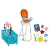 Barbie Skipper Babysitters Inc Dolls & Accessories, Set with Skipper Doll, Color-Change Baby Doll, High Chair & Crib