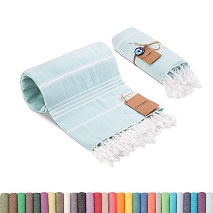 realgrandbazaar Lucky Turkish Beach Towel - 100% Cotton Turkish Towel - Pre Washed - No-Shrink - Quick Dry - Soft 39x71 - Large Beach Towels Clearance Oversized - Set can be Made