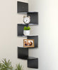 Greenco Corner Shelf 5 Tier Shelves for Wall Storage, Easy-to-Assemble Floating Wall Mount Shelves for Bedrooms and Living Rooms, Office Wall Decor, Living Room Decor and Accessories, Espresso Finish