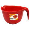 GLAD Mixing Bowl with Handle - 3 Quart | Heavy Duty Plastic with Pour Spout and Non-Slip Base | Dishwasher Safe Kitchen Supplies for Cooking and Baking, Red