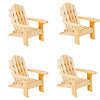 Gute Bote Wood Adirondack Miniature Chair - Unfinished Natural Wood Wedding Cake Topper Favor Mini Doll Furniture Dollhouse Top Decoration Beach Theme (4 Pack)