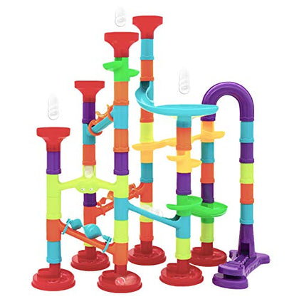 AN JING ZHI Marble Run Set for Kids - 93pcs Marble Maze Track Race Game Construction Buliding Blocks Toys, STEM Educational Toys Gift for Boys Girls Age 3 to 12