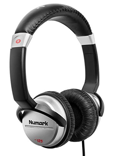 Numark HF125 | Ultra-Portable Professional DJ Headphones With 6ft Cable, 40mm Drivers for Extended Response & Closed Back Design for Superior Isolation, Silver, ?ne ???k