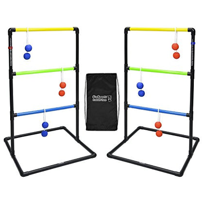 GoSports Ladder Toss Indoor & Outdoor Game Set with 6 Soft Rubber Bolo Balls and Travel Carrying Case - Choose Pro or Classic