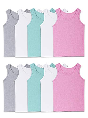 Fruit of the Loom girls Undershirts (Camis & Tanks) Camisole, Toddler Tank - 10 Pack Assorted, 4-5T US
