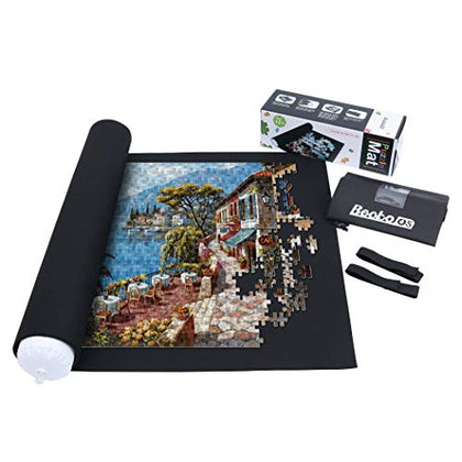 Becko Puzzle Mat Roll Up Puzzle Mats for Jigsaw Puzzles Puzzle Roll Up Mat Puzzle Board Puzzle Keeper Puzzle Storage with Drawstring Storage Bag for Up to 1500 Pieces