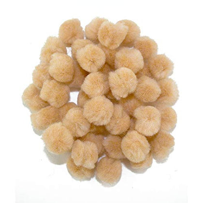 0.5 inch Beige Tiny Craft Pom Poms 100 Pieces