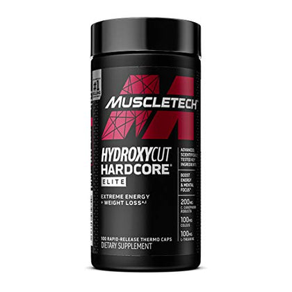 Hydroxycut Hardcore Elite | Maximum Intensity Supplement Pills | Focus + Energy Pills | 100 Pills