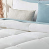 LUCID All-Season Microfiber Comforter - Down Alternative - Hypoallergenic - Box Stitched - 8 Duvet Loops - 300 GSM, White, Twin