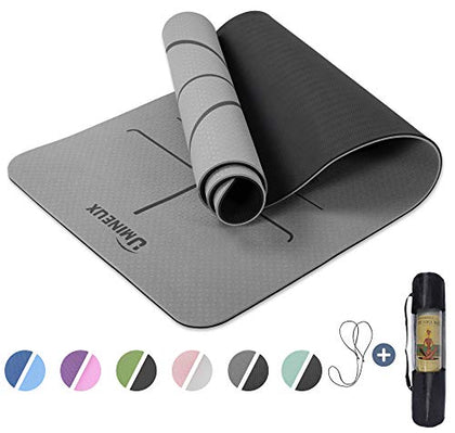 UMINEUX Yoga Mat Extra Thick 1/3'' Non Slip Yoga Mats for Women, Eco Friendly TPE Fitness Exercise Mat with Carrying Sling & Storage Bag