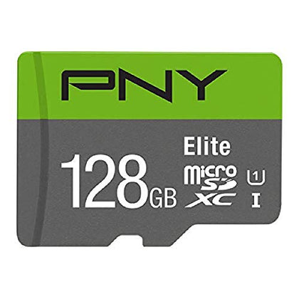 PNY 128GB Elite Class 10 U1 microSDXC Flash Memory Card - 100MB/s, Class 10, U1, Full HD, UHS-I, Micro SD