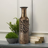 Elements 5181406 Embossed Decorative Metal Vase, 17-Inch, Silver