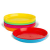 PLASKIDY Kids Plates Set of 12 Toddler Plastic Plates - BPA FREE Microwave and Dishwasher Safe Reusable Plastic Children's Plates Brightly Colored 7 Inch Dinner Plates