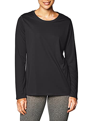 Hanes womens Sport Cool Dri Performance Long Sleeve T-shirt Shirt, Black, X-Large US