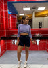 TomTiger Yoga Shorts for Women Tummy Control High Waist Biker Shorts Exercise Workout Butt Lifting Tights Women's Short Pants (Black, XS)