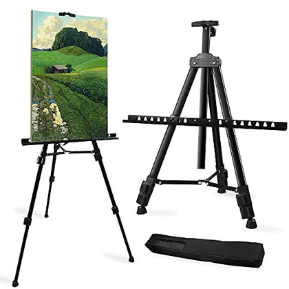 Artist Easel Stand, RRFTOK Metal Tripod Adjustable Easel for Painting Canvases Height from 21