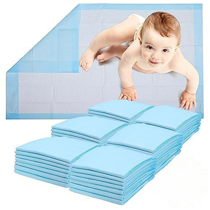 Healqu Disposable Baby Changing Pad Liners - 50 Pack, Super Soft, Absorbent and Waterproof - Mess-Free Baby Diaper Changes on Every Surface - 17x24 Inches