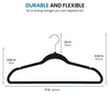 Zober Velvet Hangers 30 Pack - Heavy Duty Black Hangers for Coats, Pants & Dress Clothes - Non Slip Clothes Hanger Set - Space Saving Felt Hangers for Clothing