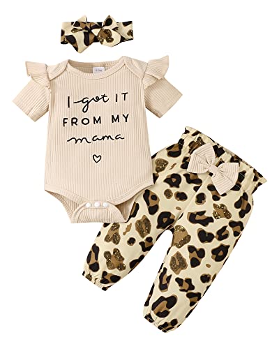 OLLUISNEO 0-3 Months Baby Girl Clothes Infant Romper Outfits Ruffle Sleeve Top Floral Pant Set Summer Outfits Baby Clothes for Girls