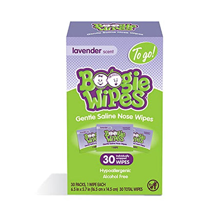 Baby Wipes by Boogie Wipes, Wet Wipes for Face, Hand, Body & Nose, FSA/HSA Eligible, Made with Vitamin E, Aloe, Chamomile and Natural Saline, Natural Lavender Scent, 90 Count