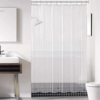 downluxe Waterproof Clear Shower Curtain Liner - PEVA Lightweight Plastic Shower Liner with 3 Magnets, Shower Curtains for Bathroom, 72