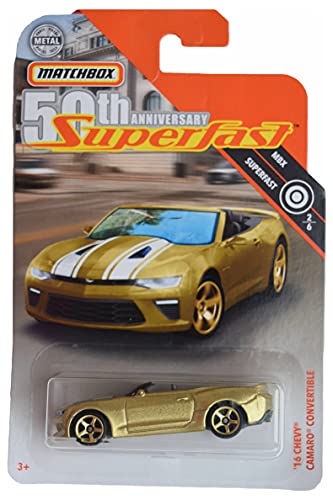 Matchbox '16 Chevy Camaro Convertible, Superfast 2/6 [Gold]
