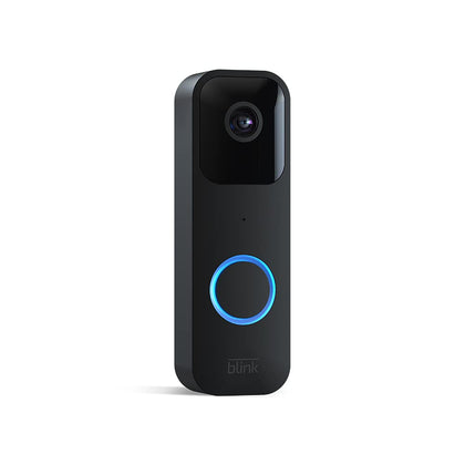 Blink Video Doorbell | Two-way audio, HD video, motion and chime app alerts and Alexa enabled - wired or wire-free (Black)