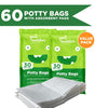 60 Refill Potty Bags: Absorbent, Disposable Potty Liners Compatible with OXO Tot 2-in-1 Go Potty | Strong, Leak-Proof Bags Work with Most Travel Potties, Potty Chairs, Potty Seats & Portable Toilets