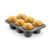 Monfish Jumbo Muffin Pan 6 Cup Carbon Steel Black Stone non Stick Coating Muffin Tin 3.5dia x1.77 inch cup (6 cup)
