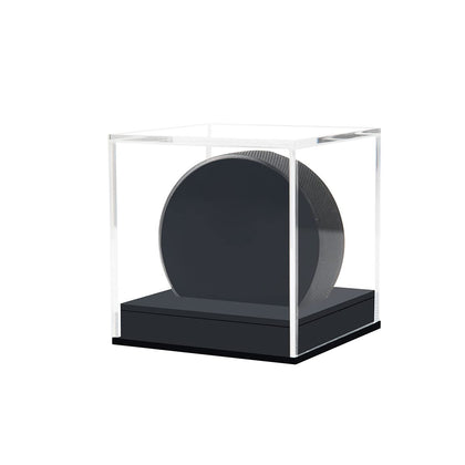 Clear Hockey Puck Display Case Acrylic Puck Display Holder Stand Box Sports Dustproof Storage Collectibles Protection Box with Base