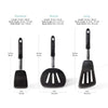 DI ORO Living Spatulas for Kitchen Use - Spatulas Silicone Heat-Resistant up to 600°F - Turner Spatula Set for Cooking - BPA Free Wide Pancake Spatulas - Egg Flippers for Nonstick Cookware Safe (3pc)