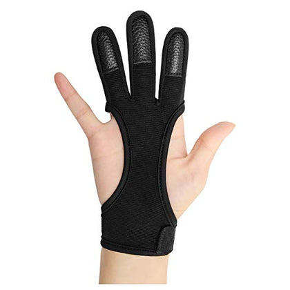 Coolrunner Archery Glove Three Finger Leather Archery Protective Gloves Archery Shooting Gloves for Kids, Archery Protective Gear Accessories (S)