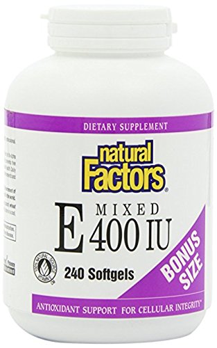 Natural Factors, Mixed Vitamin E 400 IU, Antioxidant Support for Cardiovascular and General Health, 240 softgels (240 servings)