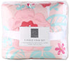 The Peanutshell Aflutter Crib Bedding Set for Baby Girls - 3 Piece Floral Nursery Set - Baby Blanket, Crib Sheet, Crib Skirt