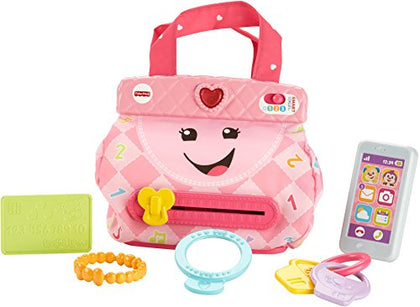 Fisher-Price Smart Purse Learning Toy with Lights Music and Smart Stages Educational Content for Babies and Toddlers, Pink
