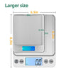 KUBEI Upgraded Larger Size Digital Food Scale Weight Grams and OZ, 5kg/0.1g Kitchen Scale for Cooking Baking, High Precision Electronic Scale with LCD Display