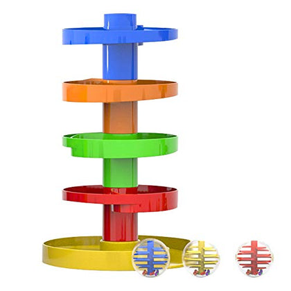 WEofferwhatYOUwant Single Ball Drop Toy for Kids - Spinning Swirl Ball Ramp Activity Play Toy Safe for 9 Months and up.
