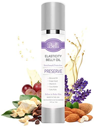 Belli Pregnancy Stretch Mark Belly Oil: 3.8 Ounces of Essential Maternity Skin Care with Vitamin E for Healthy Skin, Scar Protection, and OB-GYN, Dermatologist Recommended