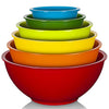 YIHONG 6 Pcs Plastic Mixing Bowls Set, Colorful Serving Bowls for Kitchen, Ideal for Baking, Prepping, Cooking and Serving Food, Nesting Bowls for Space Saving Storage, Rainbow