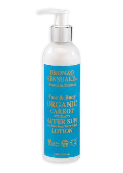 Bronzo Sensuale After Sun and Sun Tan Extender Organic Carrot Lotion 8.5 Ounces